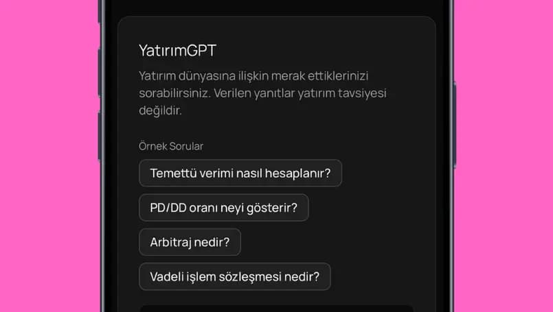 7/24 Dijital Portföy Asistanı: YatırımGPT